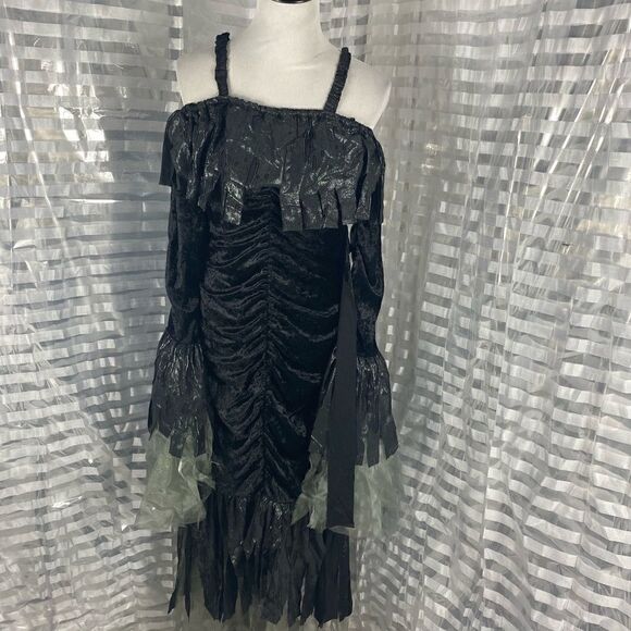 Gothic Dark Fallen Angel Fancy Dress Costume - Picture 8 of 9